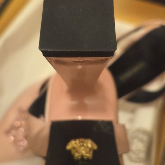 Versace Pink Embellished Medusa Women's Shoes - Brand NEW - Picture 12 of 13